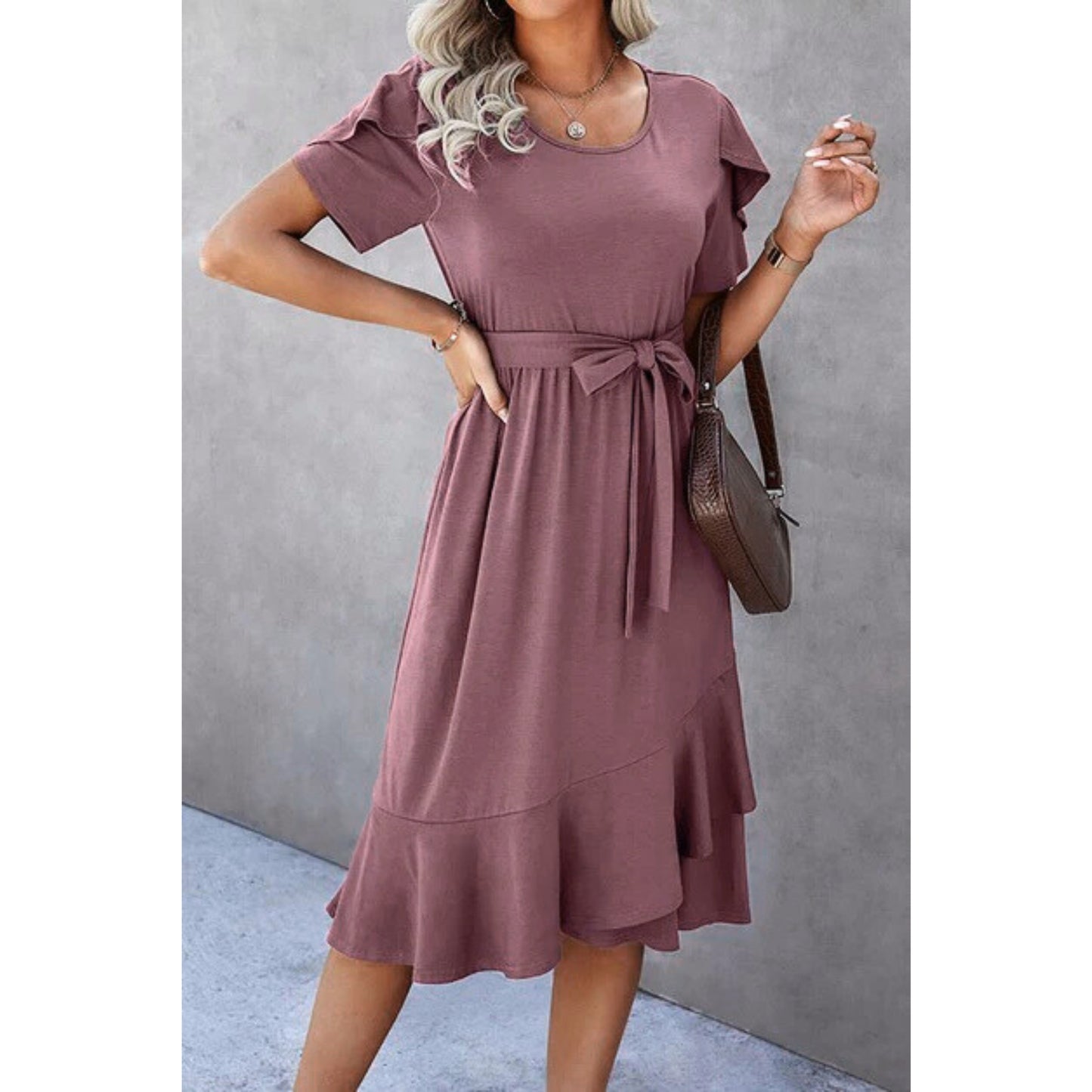 SHEIN - Scoop Neck Midi Dress