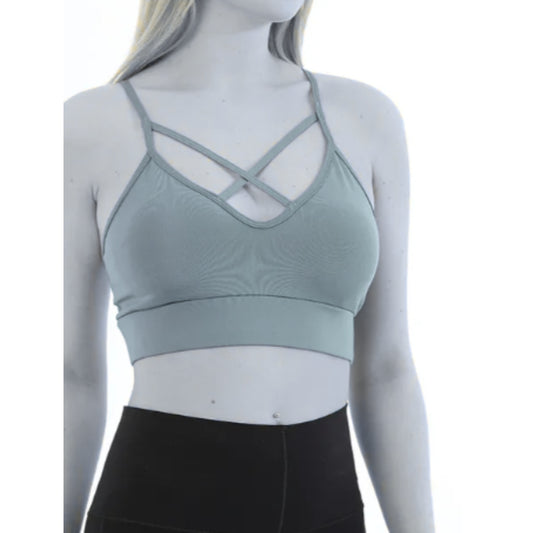 FORM ANGEL - Front Cross Strap Crop Top