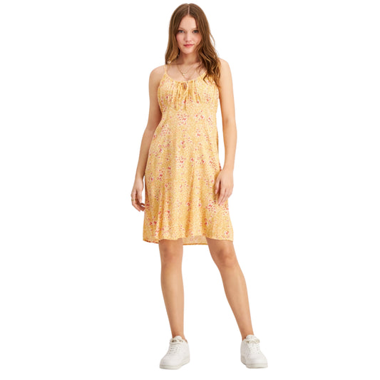 HIPPIE ROSE -  Smocked Tie Keyhole Dress