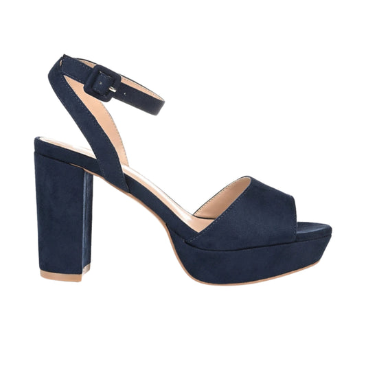 JOURNEE COLLECTION - Leather Platform Heel Sandals