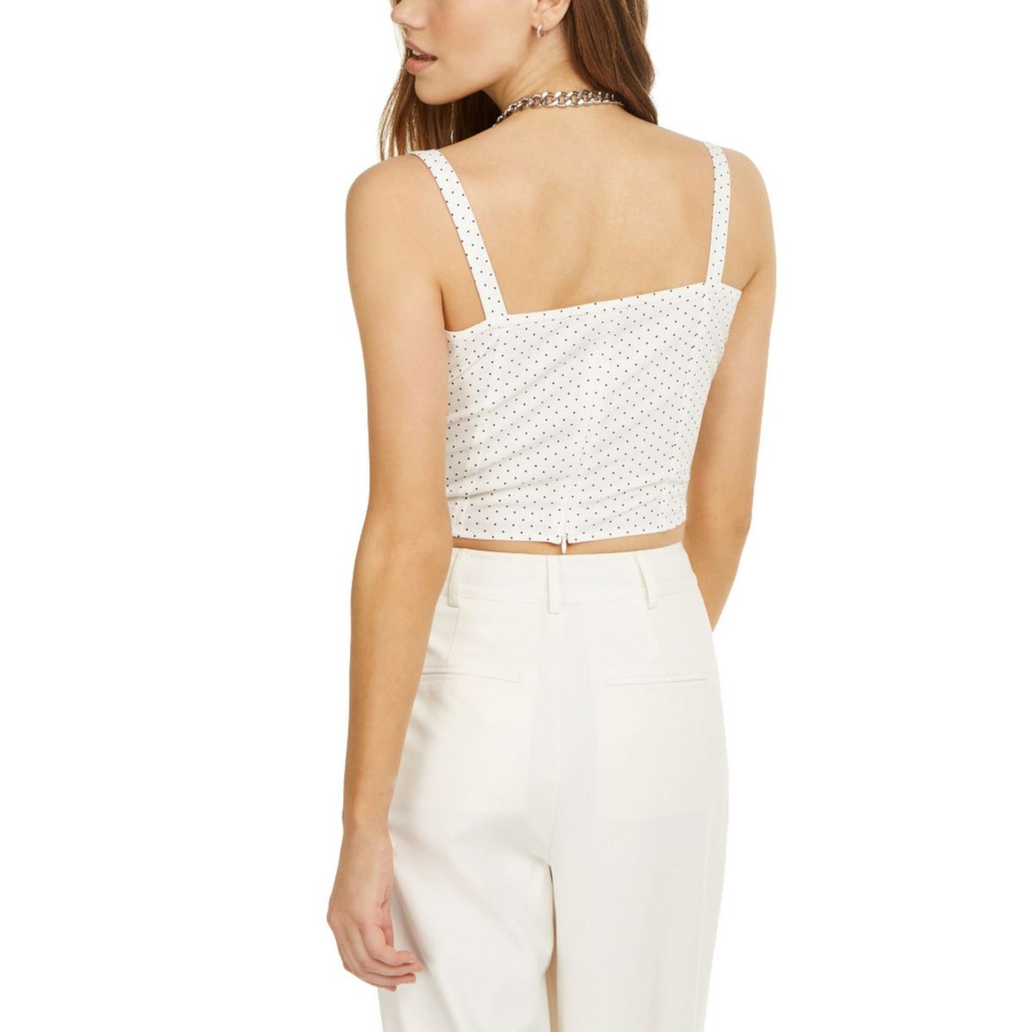 DANIELLE BERNSTEIN - Women's White Sweetheart Sleeveless Crop