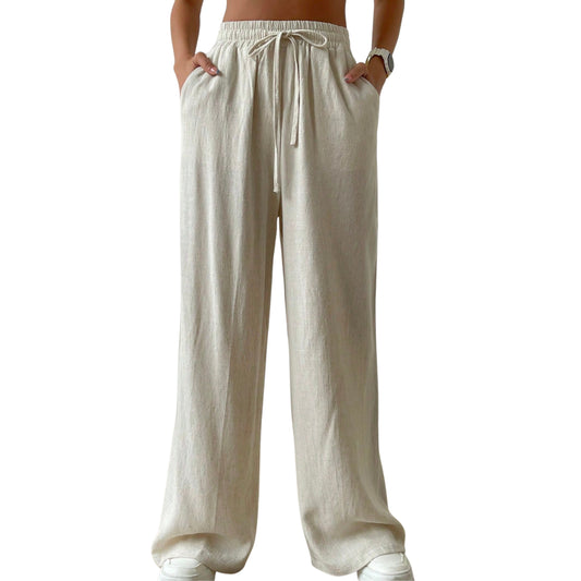 SHEIN - High Waist Drawstring  Wide Leg Pant