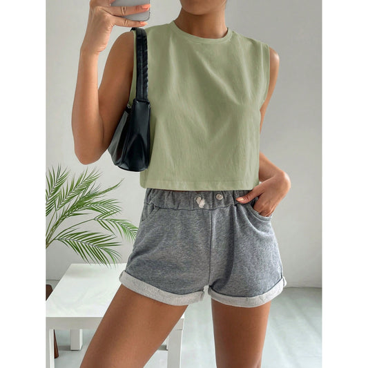 SHEIN - Wide Strap Regular Fit Tank Top