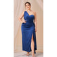 SHEIN -  One Shoulder Ruched Split Thigh Satin Bridesmaid