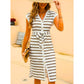 SHEIN - Striped Print Cap Sleeve Dress