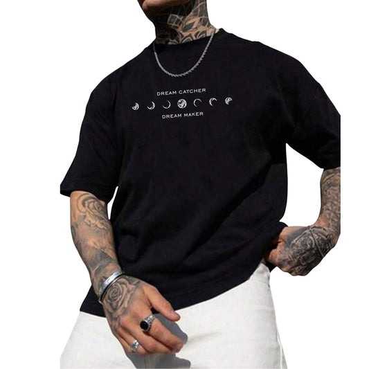 SHEIN - Moon Print Short Sleeve T-Shirt