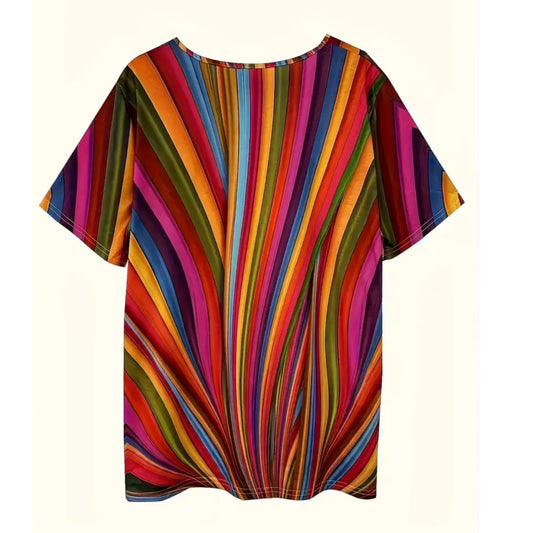 SHEIN - Rainbow Strip Print T-Shirt