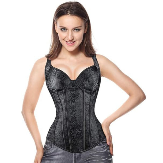 KIMRING  - Jacquard Shoulder Straps Tank Corset Bustiers
