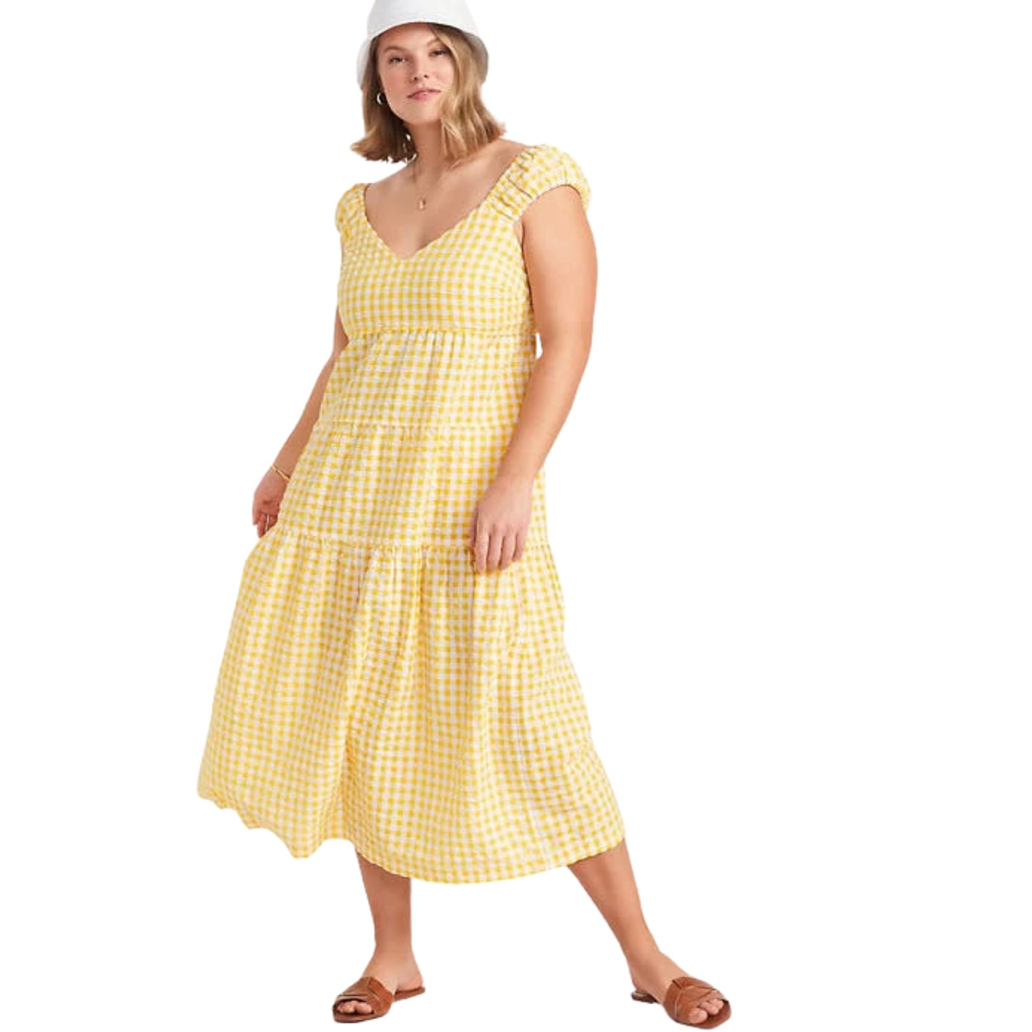 OLD NAVY - Tiered Seersucker Maxi Dress