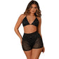 SHEIN - Glitter Mesh Crop Halter Top Swimwear