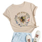 SHEIN - Bee Printed Round Neck Crop Top
