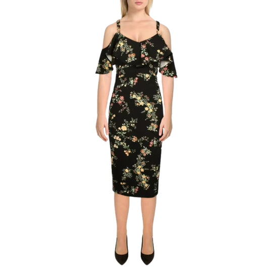 RACHEL ROY -  Cold Shoulder Floral MIDI Dress