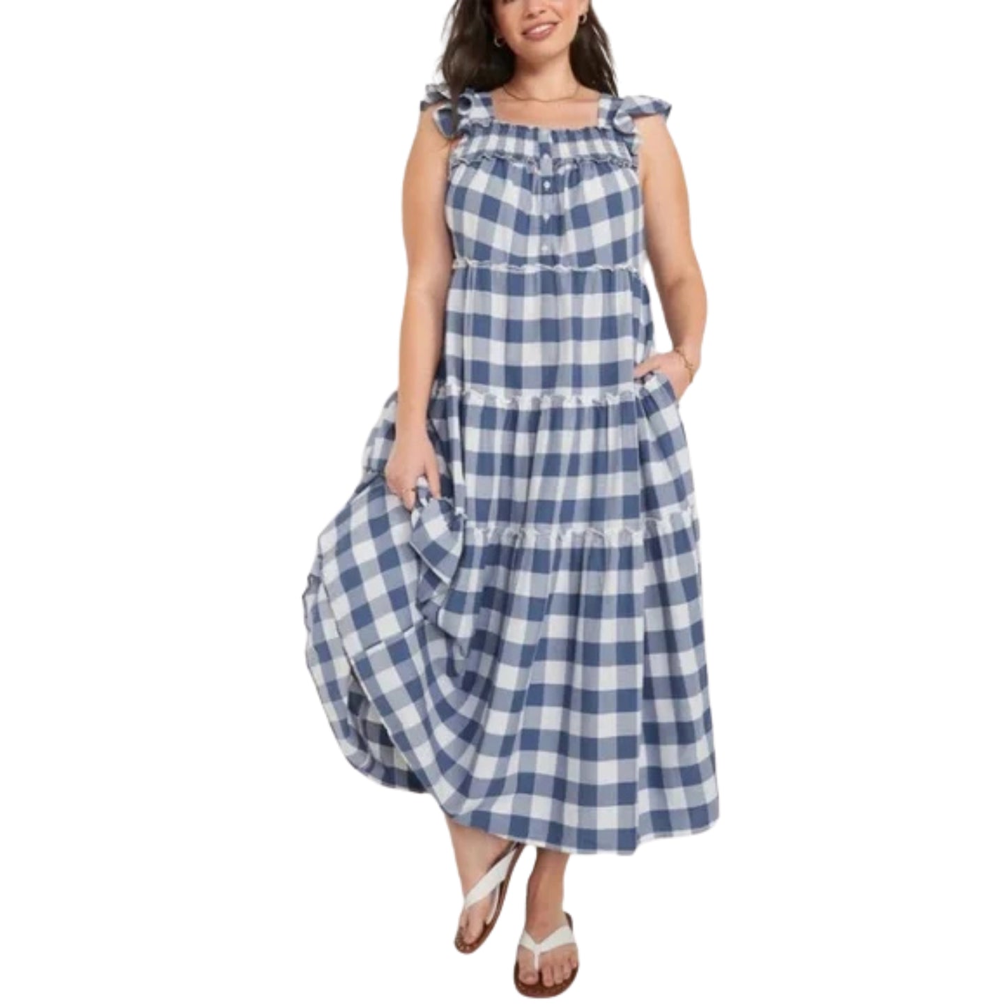 OLD NAVY - Flutter Sleeve Tiered Smocked Dress