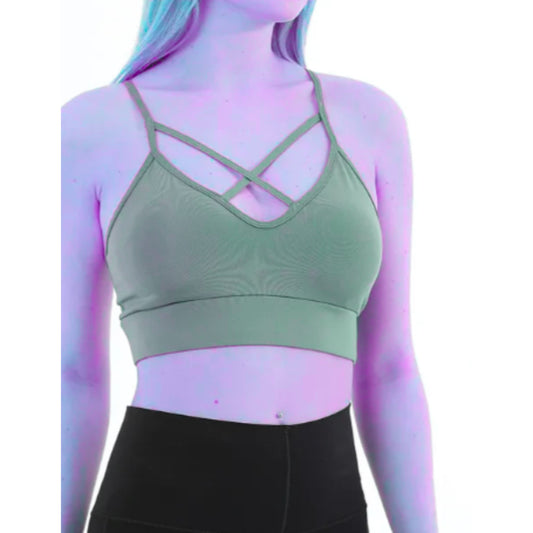 FORM ANGEL - Front Cross Strap Crop Top