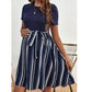 SHEIN - Maternity Striped Belted Dress