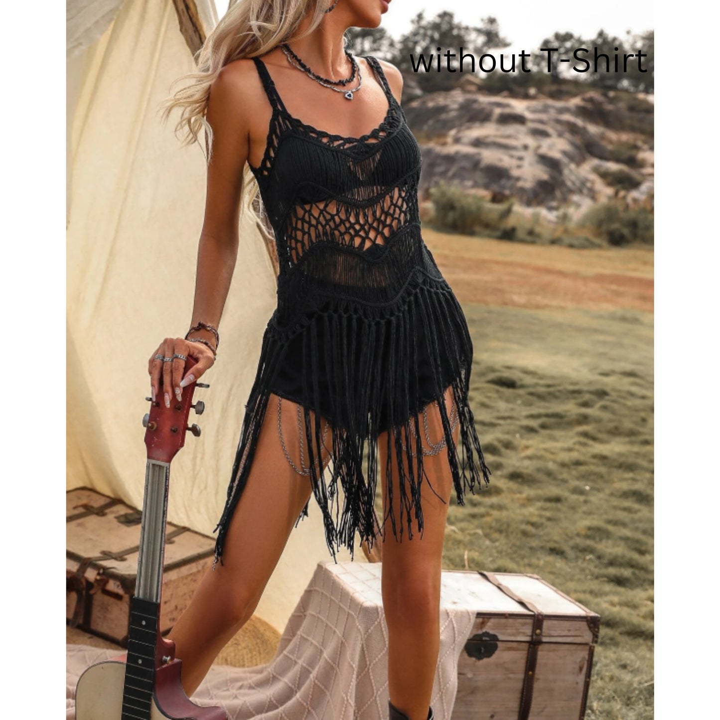 SHEIN -  Crochet Cami Beach Cover