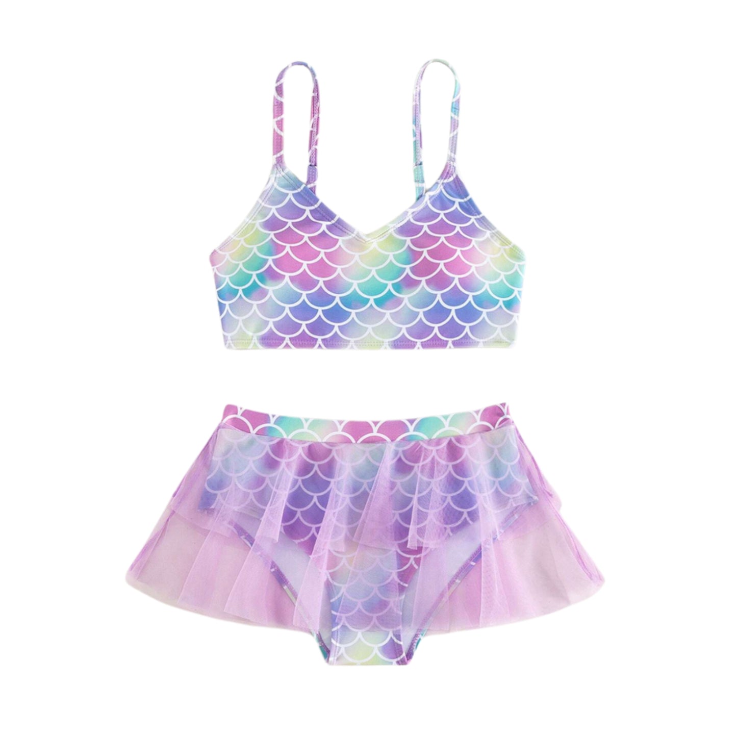 SHEIN -  Fish Print Mesh Bikini Set