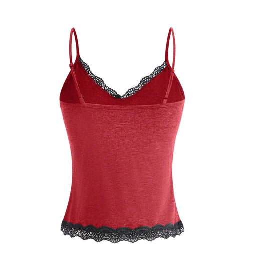 SHEIN - Floral Lace Contrast Cami Top