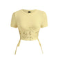 SHEIN - Lace Up Side Corset Structure Crop Tee