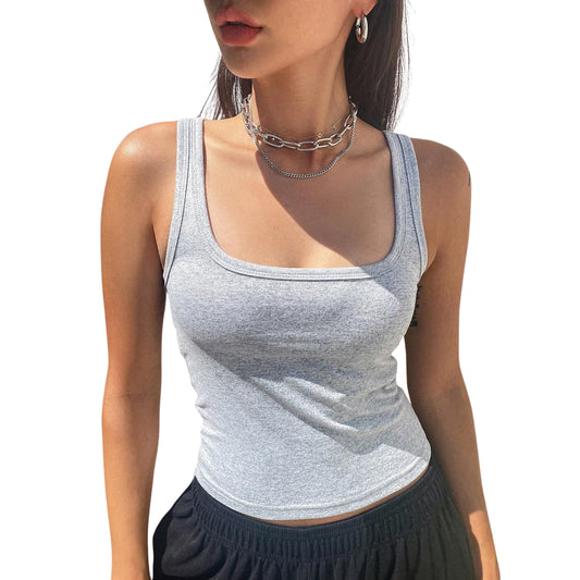 SHEIN - Solid Color Fitness Tank Top