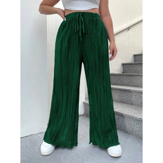 SHEIN -  Pleated Waist Tie Ruffle Wide Leg Pants