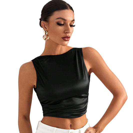SHEIN - Backless Sleeveless Crop Top