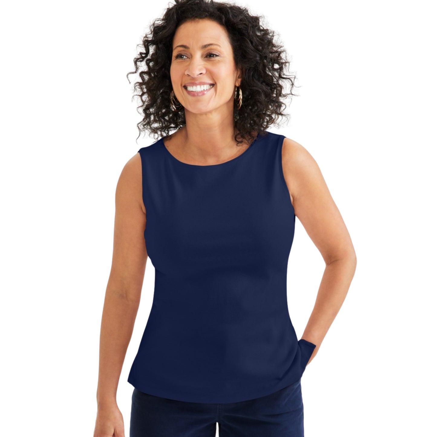 STYLE & CO. - Cotton Boat-Neck Sleeveless Top