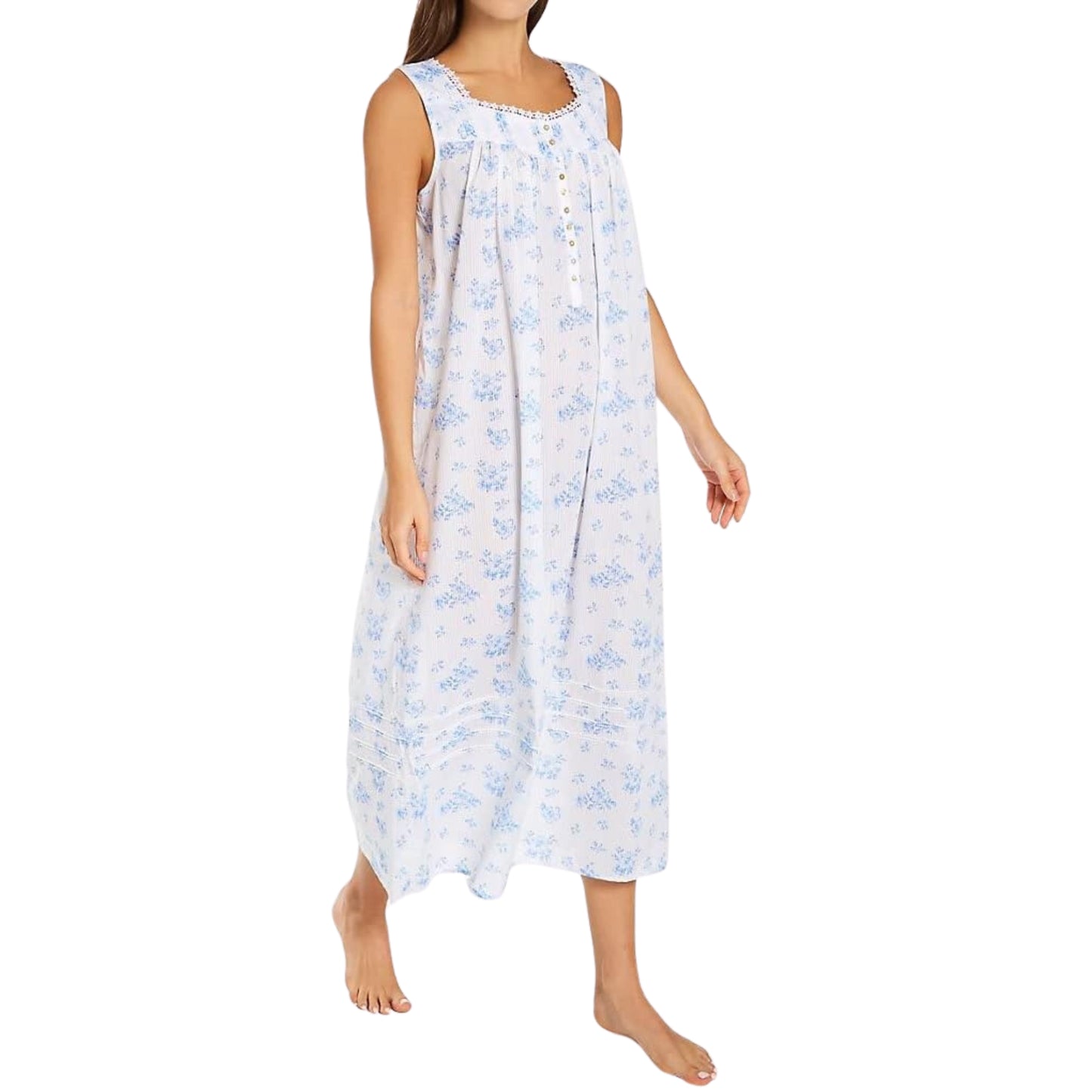 EILEEN WEST - Cotton Floral Print Nightgown