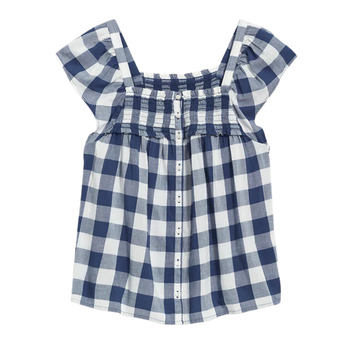 OLD NAVY - Gingham Smocked Swing Blouse