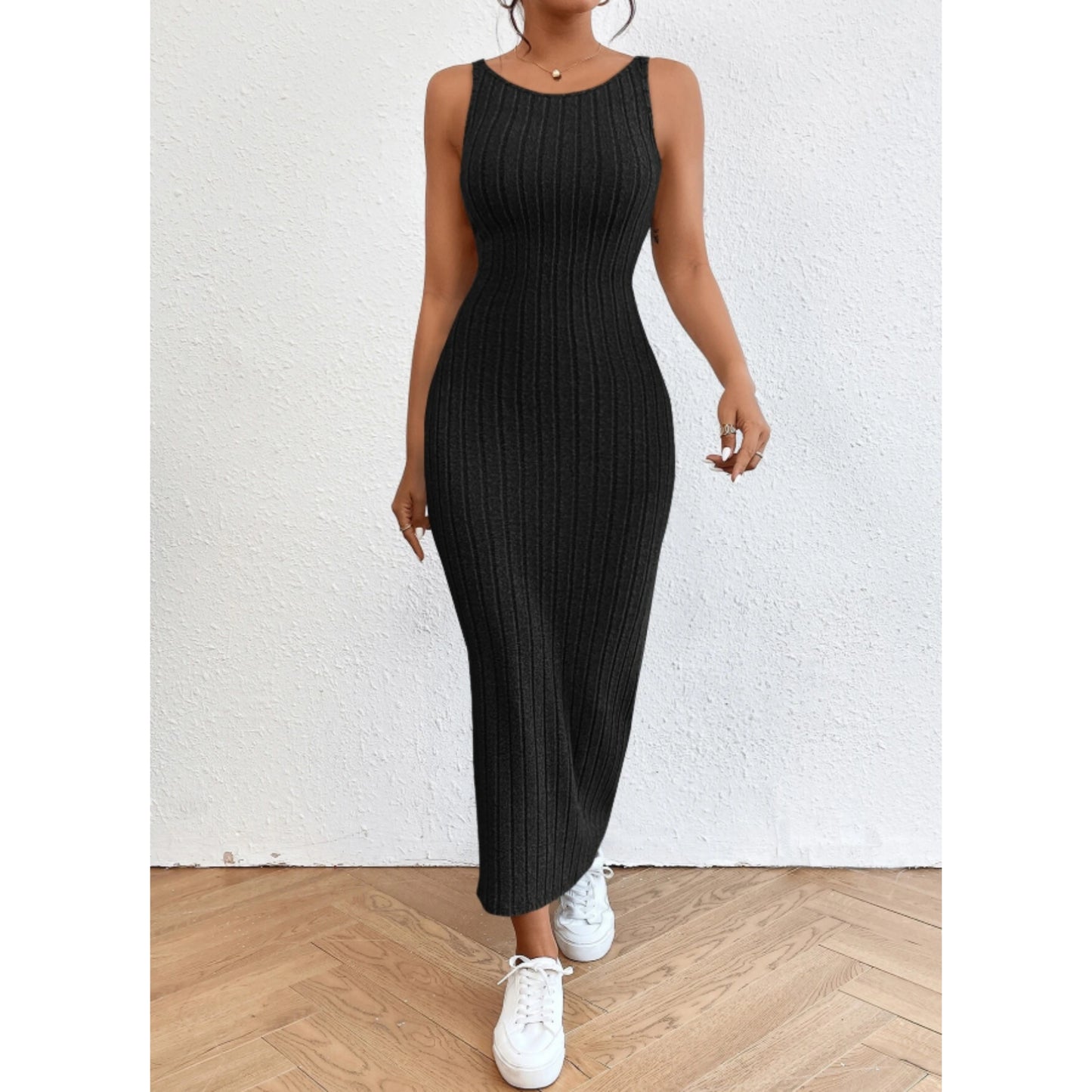 SHEIN - Solid Backless Tank Dress