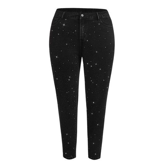 SHEIN - Rhinestone Detail Skinny Jeans