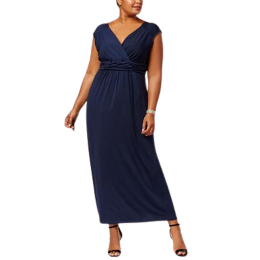 NY COLLECTION - Ruched Empire Maxi Dress