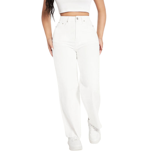 SHEIN - Raw Hem Solid Denim Pant