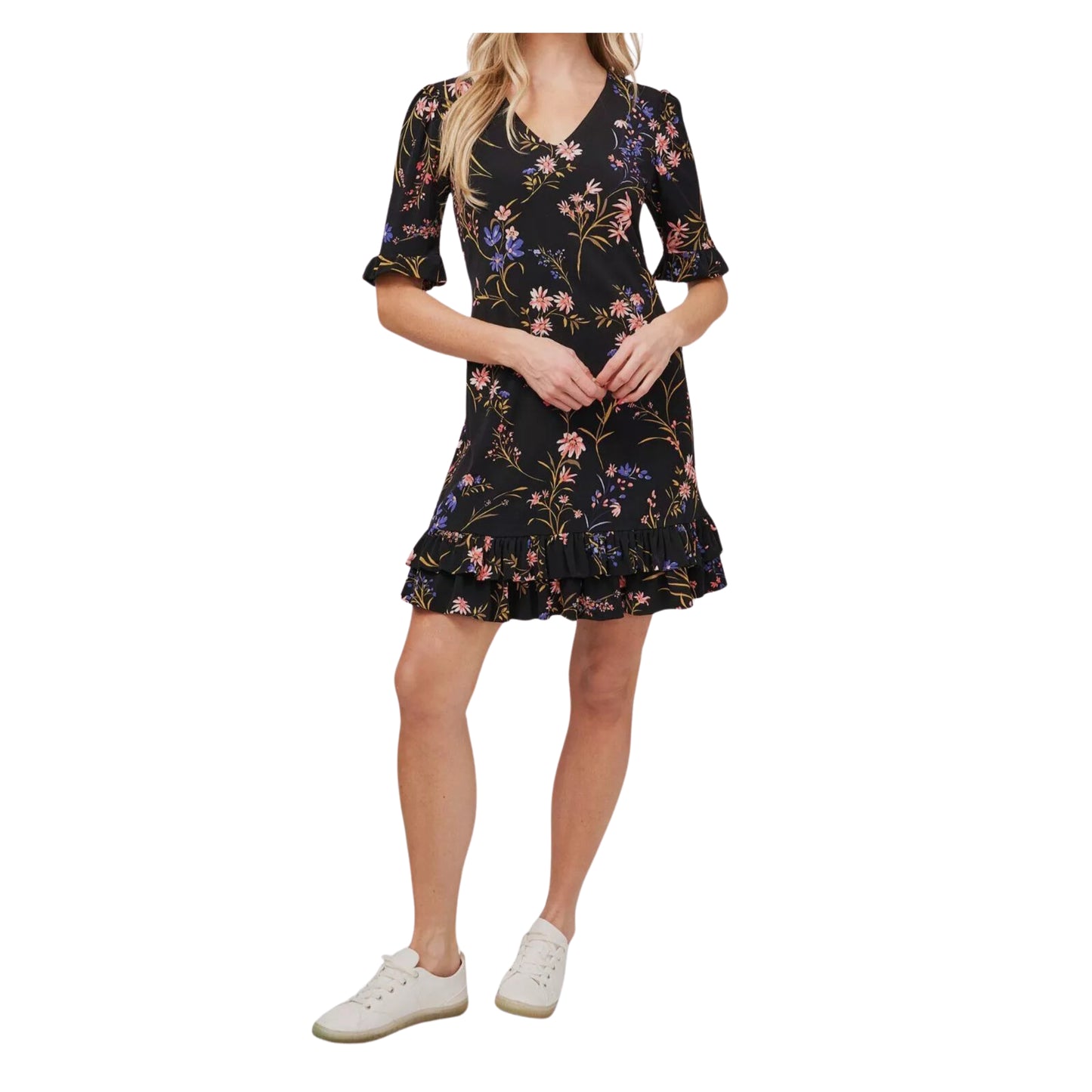 CECE - Floral Ruffled Mini Dress