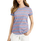 STYLE & CO. - Petite Stars & Stripes Burnout T-Shirt