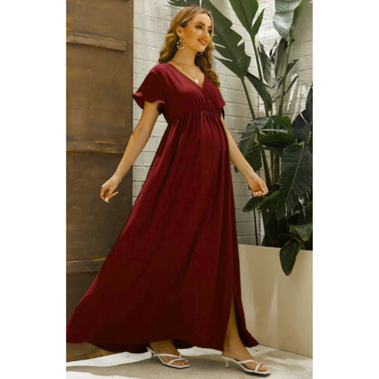 SHEIN - Maternity Surplice Neck Split Hem Dress