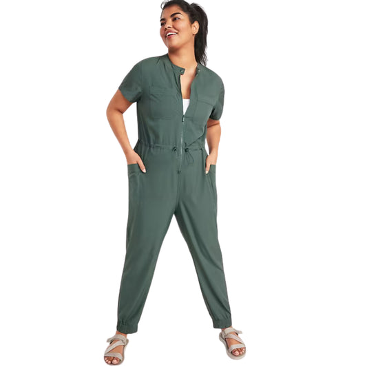 OLD NAVY - Short-Sleeve StretchTech Collarless Jumpsuit