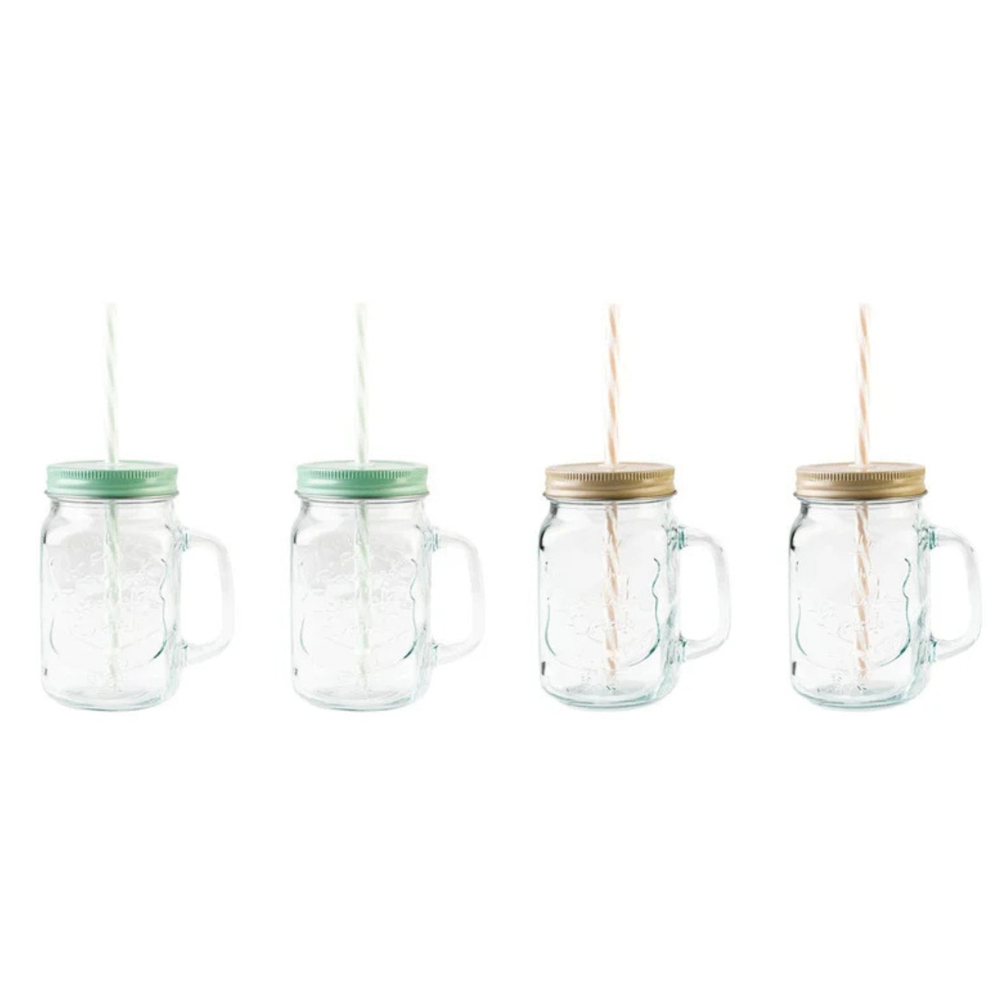 ERNESTO - 4 Lidded glass jars with straws set