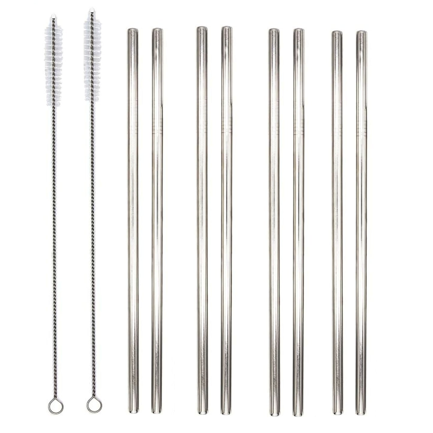 ERNESTO - 8 steel straws with 2 brushes set