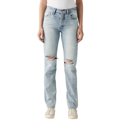 LEVI'S - Knee cut out distressed cotton denim