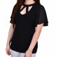 NY COLLECTION - Short Flutter Sleeve Top