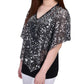 NY COLLECTION - Sequin-Front Poncho Top