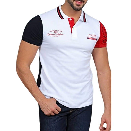 BOYCOTT - Color block cotton button up t-shirt
