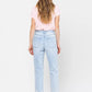 FLYING MONKEY - Super High Rise Distressed Raw Hem Cropped Straight Jeans