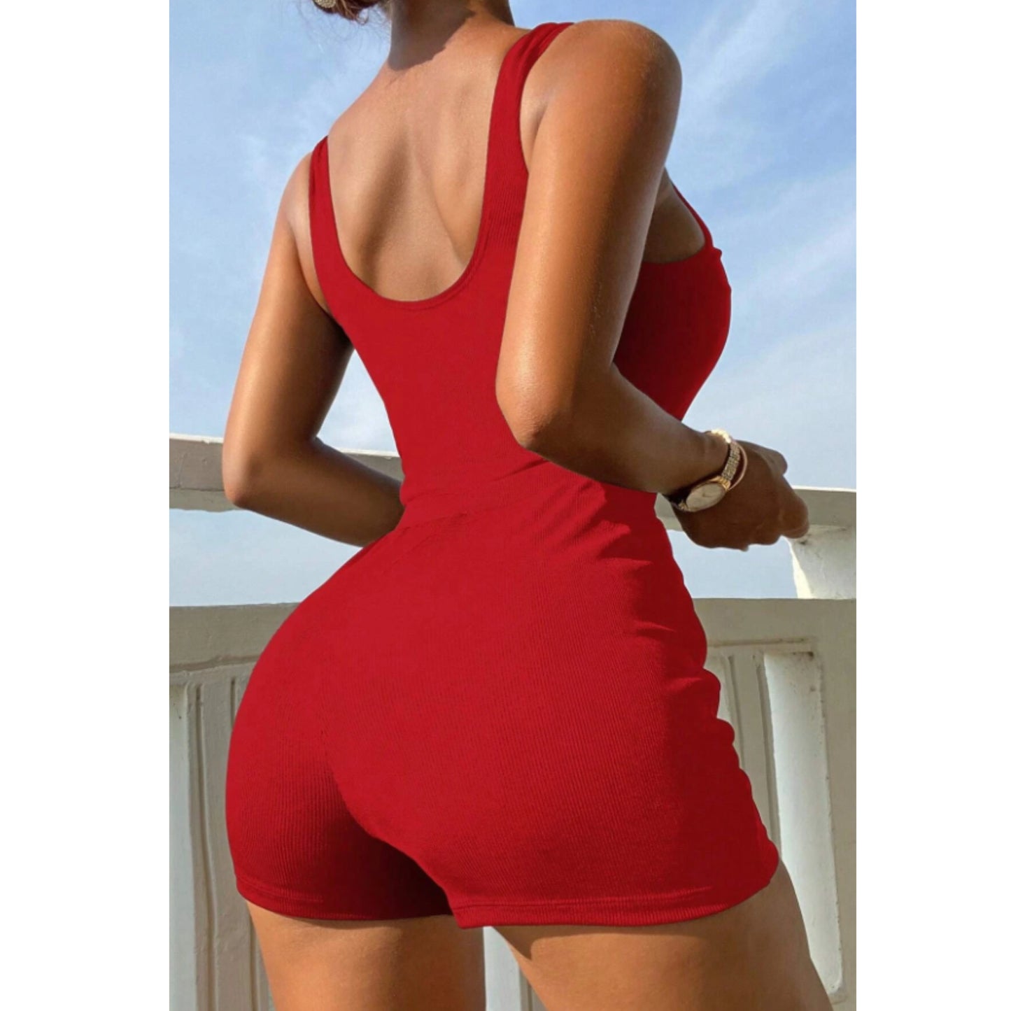 SHEIN -  Simple One Piece Swimsuit with Shorts swimsuit