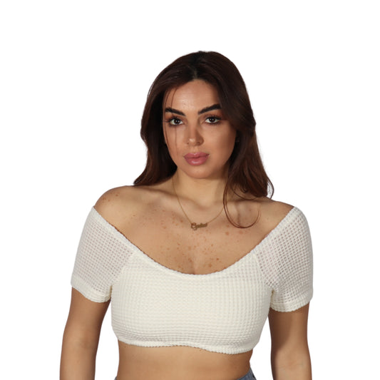 SHEIN - Mesh design twisted back crop top