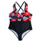 SHEIN - Floral pattern cross backone piece swimsuit