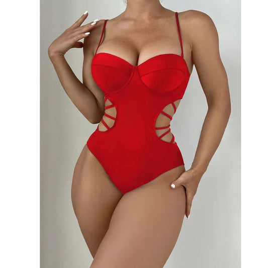 SHEIN - Strap design one piece swimsuit