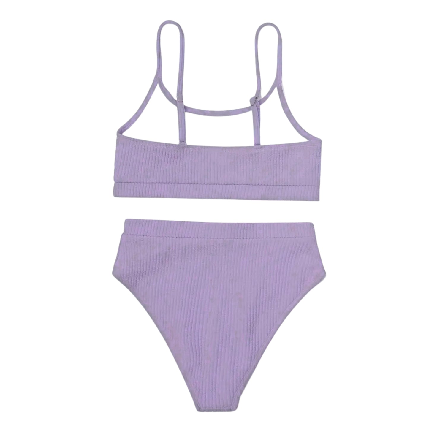 SHEIN - Textured simple plain thin strap bikini