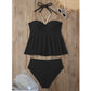 SHEIN - High Neck shell Beach Tankini Set